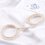 Luxury Long Fresh Water Pearl Necklace Beaded Trinket Strand Women Jewelry