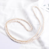 Luxury Long Fresh Water Pearl Necklace Beaded Trinket Strand Women Jewelry