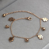 Gold Rose Bell Flowers Anklets For Women Titanium Steel Jewelry