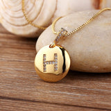 Women Customized Pendant Necklace Gold Initial Letter Jewelry