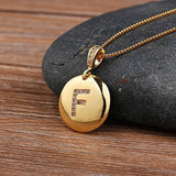 Women Customized Pendant Necklace Gold Initial Letter Jewelry