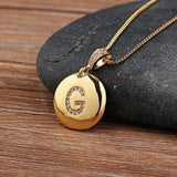 Women Customized Pendant Necklace Gold Initial Letter Jewelry