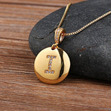 Women Customized Pendant Necklace Gold Initial Letter Jewelry