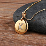 Women Customized Pendant Necklace Gold Initial Letter Jewelry