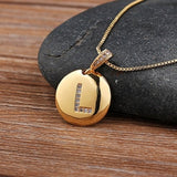 Women Customized Pendant Necklace Gold Initial Letter Jewelry