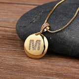 Women Customized Pendant Necklace Gold Initial Letter Jewelry