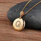 Women Customized Pendant Necklace Gold Initial Letter Jewelry