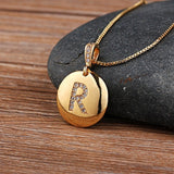 Women Customized Pendant Necklace Gold Initial Letter Jewelry