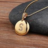 Women Customized Pendant Necklace Gold Initial Letter Jewelry