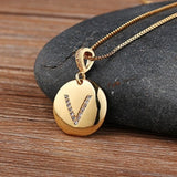 Women Customized Pendant Necklace Gold Initial Letter Jewelry