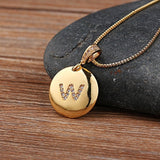 Women Customized Pendant Necklace Gold Initial Letter Jewelry