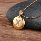 Women Customized Pendant Necklace Gold Initial Letter Jewelry