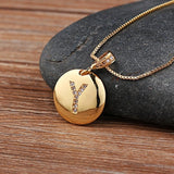 Women Customized Pendant Necklace Gold Initial Letter Jewelry