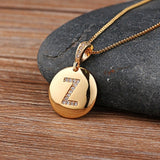 Women Customized Pendant Necklace Gold Initial Letter Jewelry