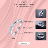 Silver Stackable Finger Ring 925 Sterling Zircon Party Jewelry For Women