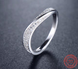 Silver Stackable Finger Ring 925 Sterling Zircon Party Jewelry For Women