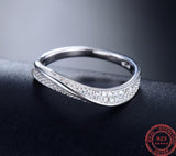 Silver Stackable Finger Ring 925 Sterling Zircon Party Jewelry For Women