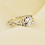 White Zircon Gemstone Ring For Women Engagement Silver Jewelry