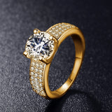 2ct Diamond Engagement Ring 18K Yellow Gold Women's Wedding Jewelry