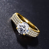 2ct Diamond Engagement Ring 18K Yellow Gold Women's Wedding Jewelry