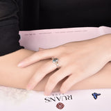 Oval Sky Blue Gemstone Ring For Women 925 Sterling Silver Jewelry