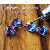 Natural Alexandrite Gemstone Ring 925 Sterling Silver Women's wedding Jewelry