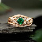 vintage-emerald-gemstone-ring-14k-yellow-gold-band-engagement-jewelry