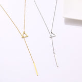 Triangle Double Pendant Chain Necklaces Women Stainless Steel Jewelry