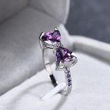 Luxury Purple Zircon Wedding Ring For Women Engagement Jewelry