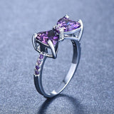 Luxury Purple Zircon Wedding Ring For Women Engagement Jewelry