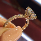 2Ct Zircon Engagement Ring 14K Rose Gold For Women Wedding Jewelry