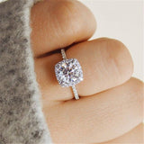 2Ct Zircon Engagement Ring 14K Rose Gold For Women Wedding Jewelry