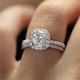 2Ct Zircon Engagement Ring 14K Rose Gold For Women Wedding Jewelry