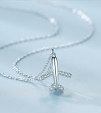 Handmad Plane Airplane Pendant Necklace 925 Sterling Chain Link Women's Jewelry