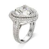 BIG BLING ZIRCON ENGAGEMENT RING FOR WOMEN WEDDING S925 JEWELRY