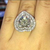 BIG BLING ZIRCON ENGAGEMENT RING FOR WOMEN WEDDING S925 JEWELRY