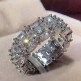 White Sapphire Gemstone Ring 925 Sterling Silver Engagement Jewelry