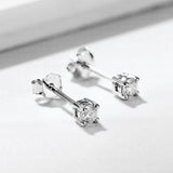 Simulated Moissanite Gemstone Stud Earrings Women's Solid 925 Sterling Silver Fine Jewelry