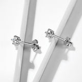 Simulated Moissanite Gemstone Stud Earrings Women's Solid 925 Sterling Silver Fine Jewelry