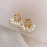 Luxury Baroque Pearl Earrings Wedding Anniverssary Jewelry For Women