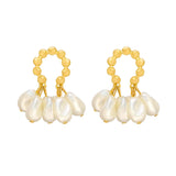 Luxury Baroque Pearl Earrings Wedding Anniverssary Jewelry For Women