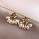 Luxury Baroque Pearl Earrings Wedding Anniverssary Jewelry For Women