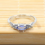 Natural Tanzanite Gemstone Ring for Women 925 Silver Engagement Jewelry