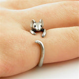 Vintage Silver Animal Ring Mouse Pet Cute Gilrs Jewelry