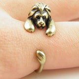 Vintage Silver Ring Mouse Adjustable Wrap Wedding Promise Jewelry