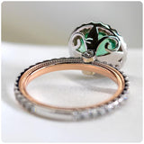 Classic Green Gemstone Ring Women's Engagement Jewelry