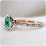 Classic Green Gemstone Ring Women's Engagement Jewelry