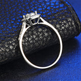 1Carat Square Diamond Ring Silver Engagement Women Jewelry