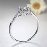 1Carat Square Diamond Ring Silver Engagement Women Jewelry