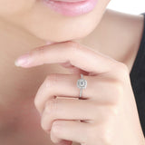 1Carat Square Diamond Ring Silver Engagement Women Jewelry